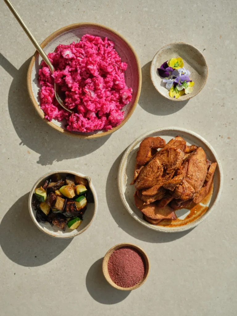 Family-style catering spread